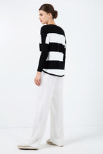 Load image into Gallery viewer, Black and White Striped Sweater
