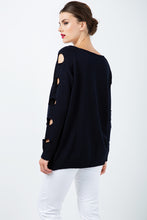 Load image into Gallery viewer, Hole Detail Loose Blue Sweater