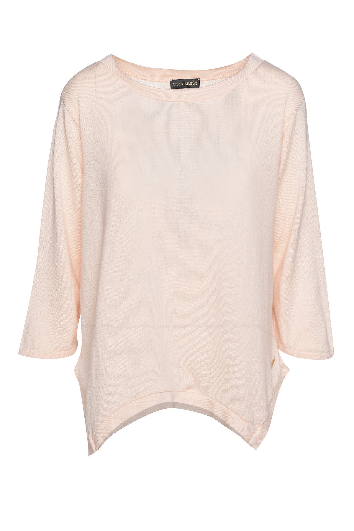 Knit Cotton Top with an Uneven Hemline