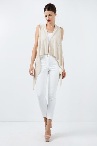 Sleeveless Drape Cardigan