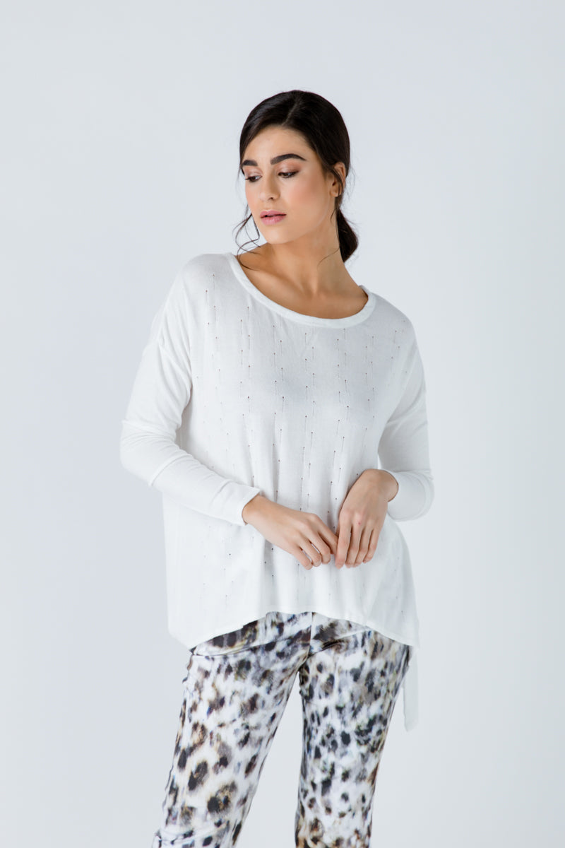Knit Jacquard Detail Top