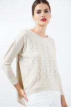 Load image into Gallery viewer, Long Sleeve Knit Top with Uneven Hemline