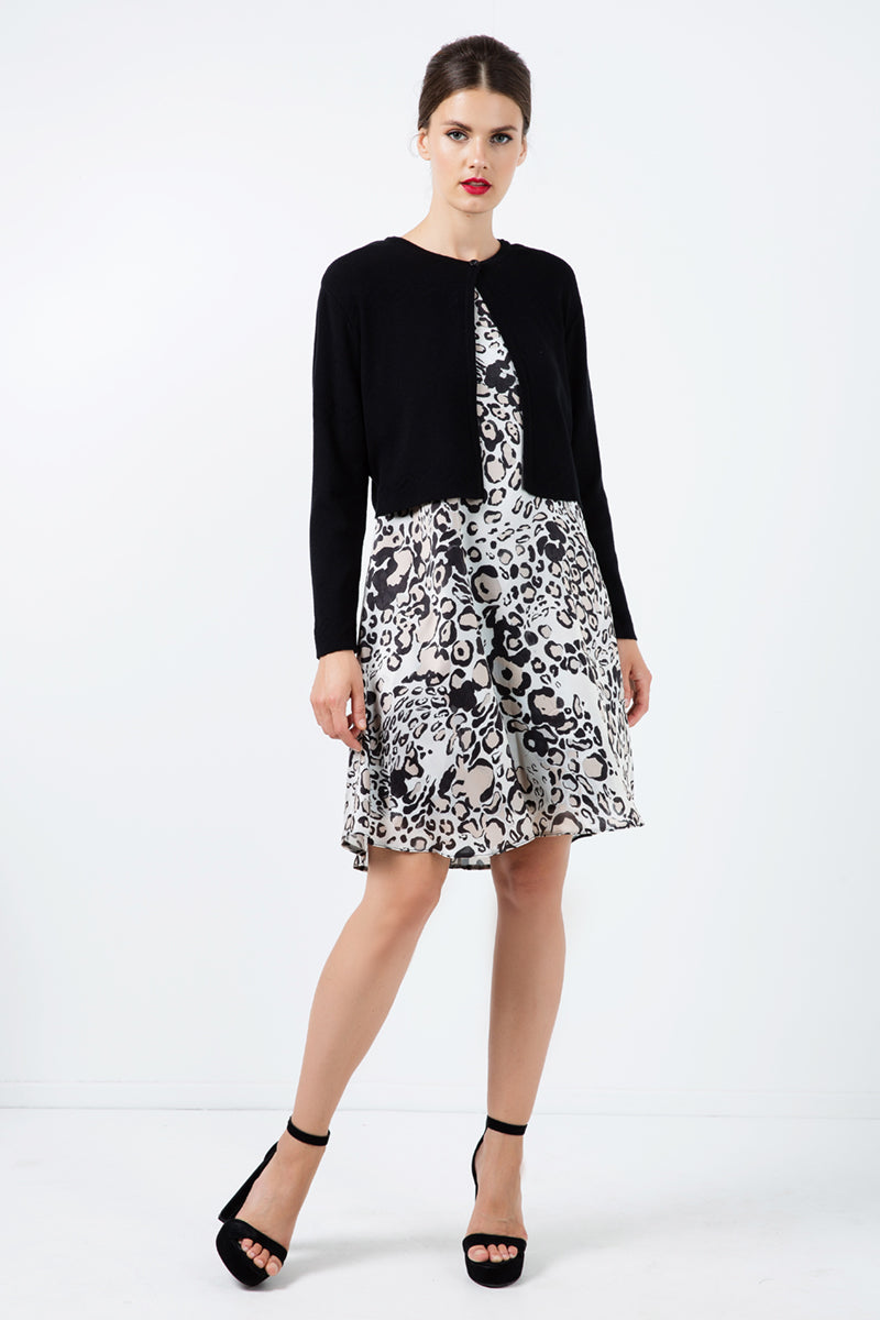 Zigzag Black Knit Cardigan