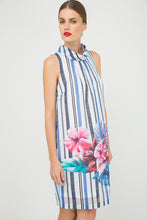 Load image into Gallery viewer, Print Sleeveless Dress with Upright Collar