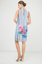 Load image into Gallery viewer, Print Sleeveless Dress with Upright Collar