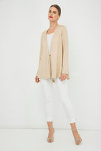 Load image into Gallery viewer, Beige Open Front Linen Cardigan