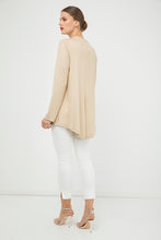Load image into Gallery viewer, Beige Open Front Linen Cardigan