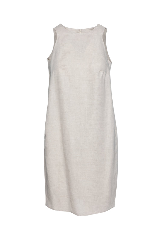 Sand Colour Sleeveless Sack Dress