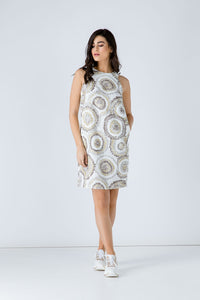 Print Sleeveless Sack Dress