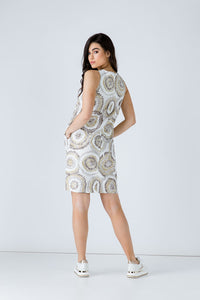 Print Sleeveless Sack Dress