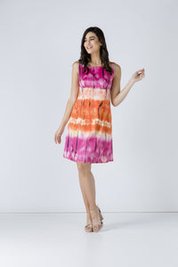 Multicoloured Empire Line Dress