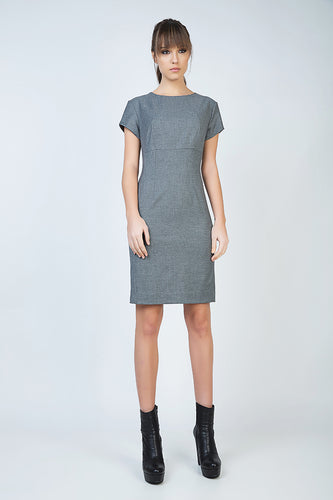 Short Sleeve Straight Tailored Dress