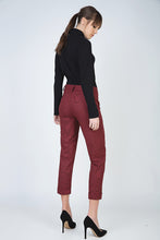 Load image into Gallery viewer, Cropped Tapered Pants with Turn Ups