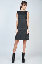 Load image into Gallery viewer, Women&#39;s Modern Charcoal Grey Sheath Dress with Polyester-Viscose Blend and Full Viscose Lining