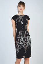 Load image into Gallery viewer, Print Cap Sleeve Dress with Waistband