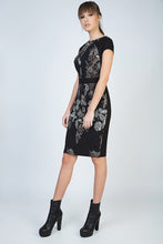 Load image into Gallery viewer, Print Cap Sleeve Dress with Waistband
