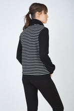 Load image into Gallery viewer, Long Sleeve Cardigan in Striped Knit Fabric