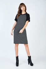 Load image into Gallery viewer, Short Sleeve Striped Dress with Pockets