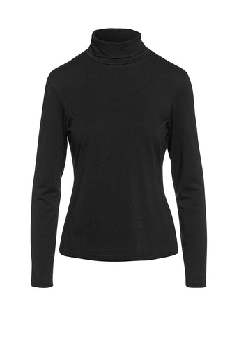 Long Sleeve Polo Neck Jumper black