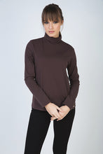 Load image into Gallery viewer, Brown Long Sleeve Polo Neck Jumper