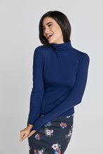 Load image into Gallery viewer, Dark Blue Turtle Neck Top By Conquista