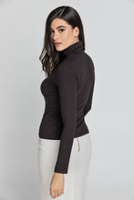 Load image into Gallery viewer, Dark Brown Turtle Neck Top By Conquista