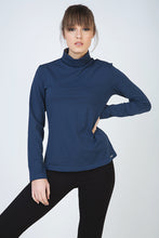 Load image into Gallery viewer, Navy Long Sleeve Polo Neck Jumper