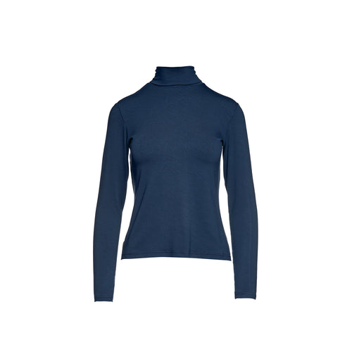 Navy Long Sleeve Polo Neck Jumper