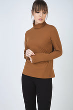 Load image into Gallery viewer, Biscuit Colour Long Sleeve Polo Neck Jumper
