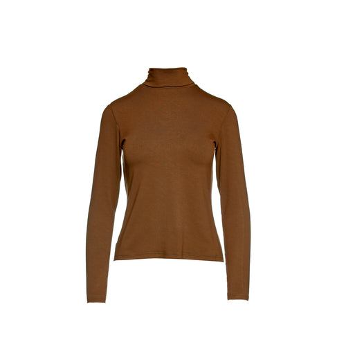 Biscuit Colour Long Sleeve Polo Neck Jumper