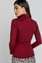 Load image into Gallery viewer, Burgundy Turtle Neck Top By Conquista