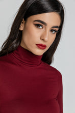 Load image into Gallery viewer, Burgundy Turtle Neck Top By Conquista