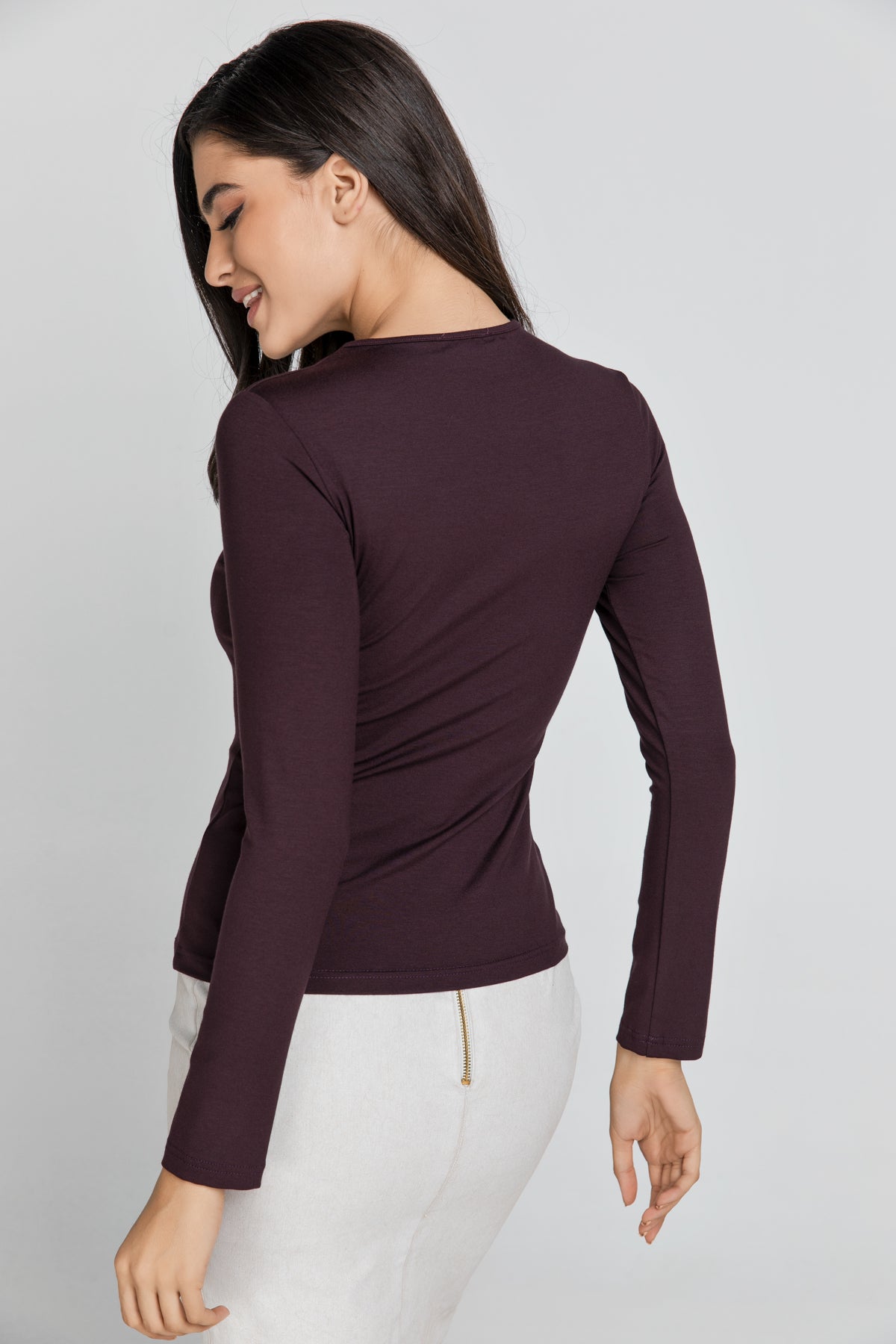 Maroon Jersey Top από την Conquista Fashion