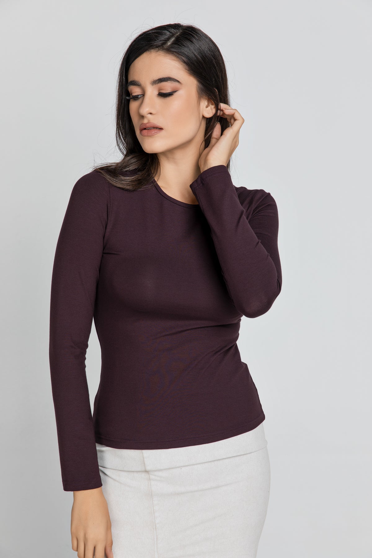 Maroon Jersey Top από την Conquista Fashion