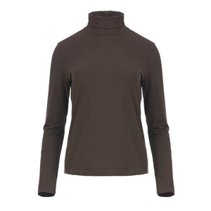 Brown Turtle Neck Top in Sustainable Fabric