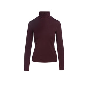 Maroon Turtle Neck Top By Conquista in Sustainable Fabric