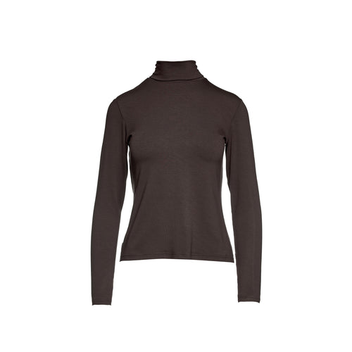 Brown Long Sleeve Polo Neck Jumper