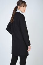 Load image into Gallery viewer, Black Winter Coat in Woven Fabric