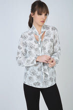 Load image into Gallery viewer, White Floral Viscose Blouse with Cutaway Collar