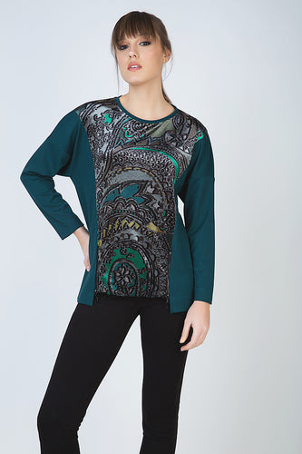 Batwing Print Top