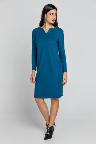 Petrol Blue Sack Dress by Conquista