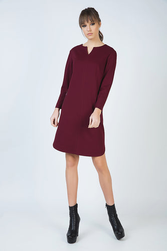 Long Sleeve Sack Dress in Punto di Roma Fabric