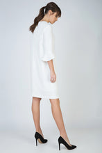 Load image into Gallery viewer, Sleeve Detail Ecru Dress in Crepe Fabric