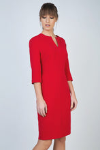Load image into Gallery viewer, Red Panel Detail Dress in Crepe Fabric