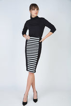 Load image into Gallery viewer, Striped Stretch Pencil Skirt