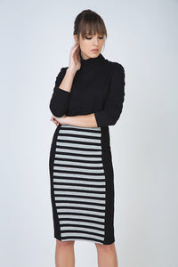 Striped Stretch Pencil Skirt