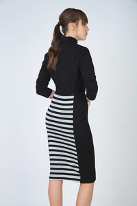 Striped Stretch Pencil Skirt