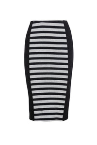 Striped Stretch Pencil Skirt