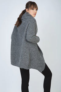 Loose Fit Mohair Wool Open Front Cardigan