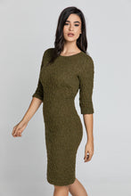 Load image into Gallery viewer, Khaki Jacquard Dress By Conquista Fashion